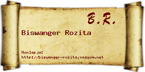 Biswanger Rozita névjegykártya